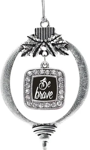 Vista 131 de Inspired Silver - Adorno de flor de iris - Adornos navideños con dije cuadrado de plata con joyas de circonita cúbica