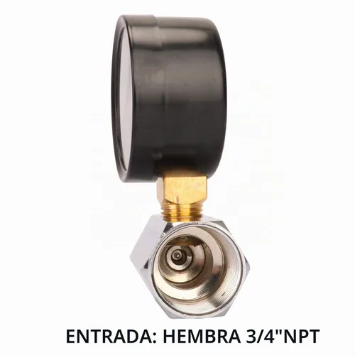 Vista 5 de MEASUREMAN Conjunto de medidor de prueba de presión de gas de acero de 2", conexión FNPT de 3/4", 0-30 psi, precisión de +/-3-2-3%