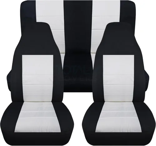 Vista 24 de Fundas para asientos de automóvil, Negro y bronceado