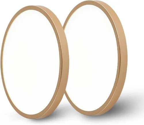 Vista 9 de Lámpara de techo LED dorada, 12 pulgadas, 28 W, 5000 K, luz diurna LED, montaje empotrado ultra delgado para dormitorio, sala de estar, comedor