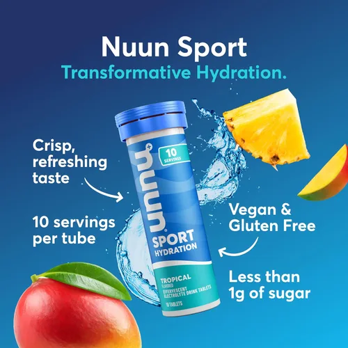 Vista 40 de Nuun Sport - Tabletas de electrolitos para una hidratación proactiva, ponche de frutas, paquete de 8 (80 porciones)