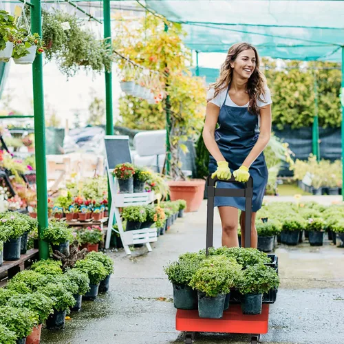 Vista 6 de SPACEKEEPER - Carrito de mano plegable, carrito de equipaje resistente de 500 libras, carrito de plataforma utilitario con 6 ruedas y 2 cuerdas