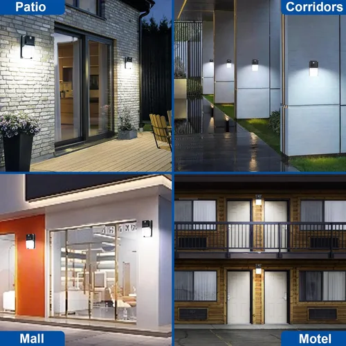 Vista 7 de LTBLIGHT Luz LED de Pared de 18W con Sensor de Fotocélula, Iluminación Exterior del Atardecer al Amanecer, 1980LM 5000K Luz de Día, IP65