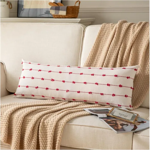 Vista 24 de Caflife Fundas de Almohada Decorativas Boho 18x18 pulgadas Beige y Negro, Juego de 2 Fundas de Almohada Decorativas Modernas Estilo Granja para Sofá