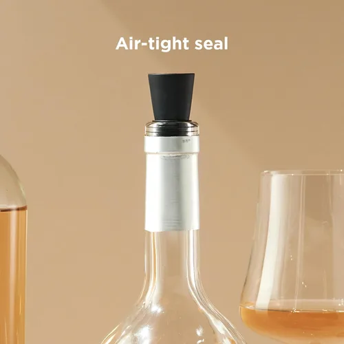 Vista 3 de Rabbit Tapones para botellas de vino y bebidas, juego de 2 en silicona