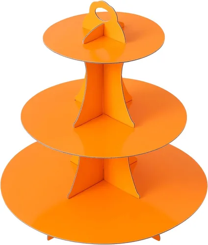 Vista 15 de Soleebee Soporte redondo de 3 niveles para cupcakes, torre de cartón para cupcakes, torre de soporte para pasteles de postre para decoración