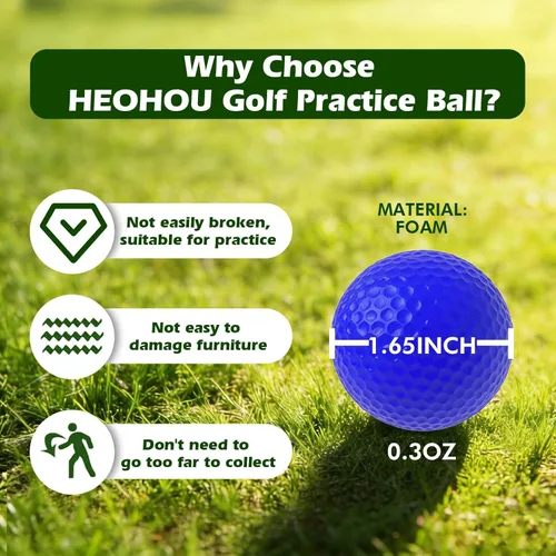 Vista 2 de Pelotas de práctica de golf de espuma (paquete de 20/paquete de 35), sensación realista y práctica de vuelo limitado, pelotas de golf para patio