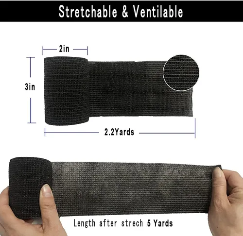 Vista 3 de MINGYUE - Paquete de 6 vendajes autoadhesivos de 3 pulgadas x 5 yardas, cinta atlética, cinta deportiva, cinta de muñeca y tobillo, vendaje cohesivo