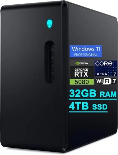 Vista 18 de Dell Alienware Aurora ACT1250 Gaming AI Desktop Intel 20-core Ultra 7 265F 32GB RAM 2TB SSD GeForce RTX 5080 16GB GDDR7 (hasta 1801 AI Tops)