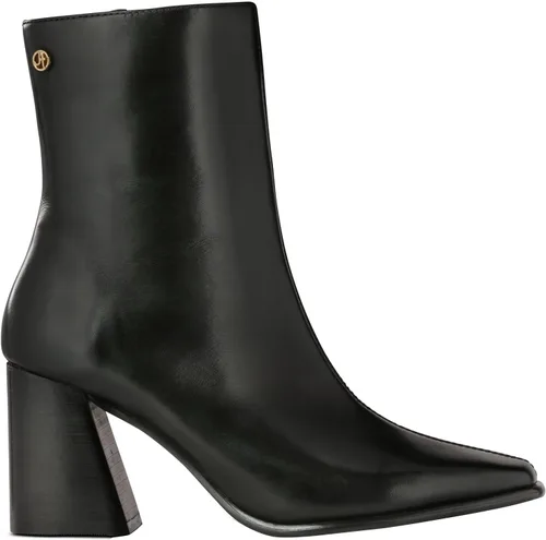 JATAREA Women’s Ankle Boots – Stylish Leather Block Heel Booties, Comfortable Fit with Cushioned Insole, Easy to Wear Fashion Boots for Everyday and