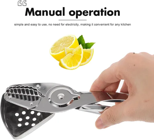 Vista 9 de Housoutil Manual Lemon Squeezer Stainless Steel Manual Fruit Juicer Handheld Citrus Press Multifunctional for Home and Travel