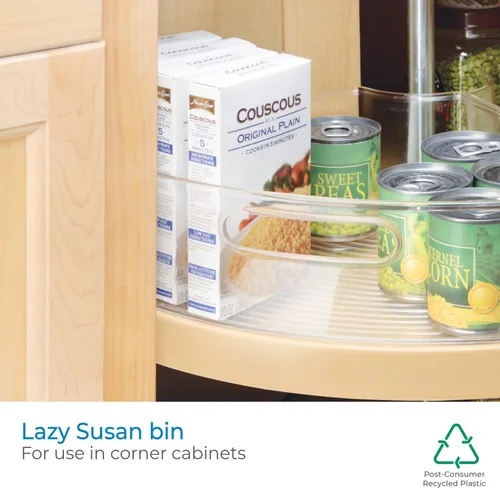 Vista 4 de Organizadores InterDesign® Cabinet Binz™ Lazy Susan para alacena/armario de cocina - Cuña de 1/8 de círculo, transparente