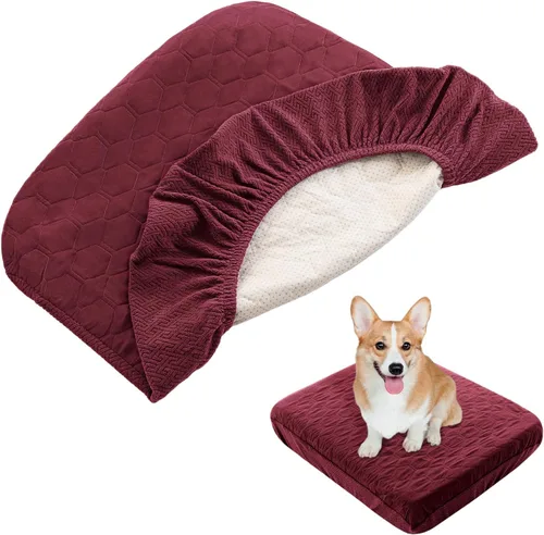 Vista 9 de Nanbowang - Funda de repuesto impermeable para cama de perro, funda de almohada lavable acolchada para mascotas, encantadora cama para cachorro