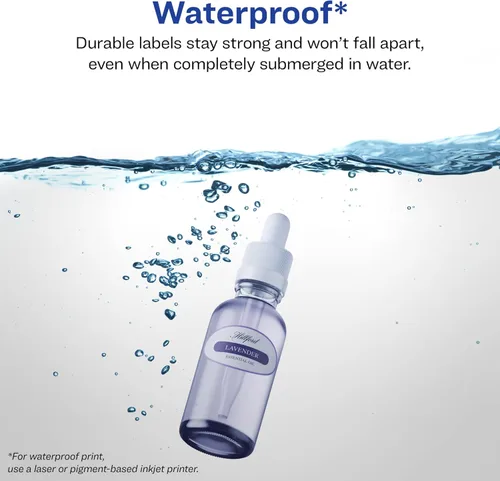 Vista 2 de Avery Etiquetas ovaladas impermeables duraderas, tecnología Sure Feed, 1 "x 2", 1,200 en total, etiquetas impermeables resistentes al aceite y al