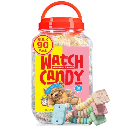 Vista 8 de 4YoreElves - 50 relojes de pulsera de caramelos, joyas nostálgicas de dulces de Pascua envueltos individualmente, deliciosos y perfectos