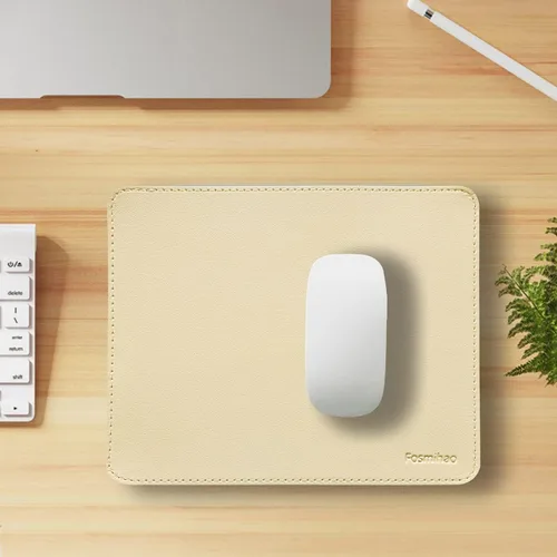 Vista 7 de Alfombrilla de mouse de cuero, alfombrilla de mouse de madera, alfombrilla de mouse de doble cara con borde cosido, alfombrilla de mouse ultra fina
