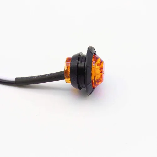 Vista 5 de KEING Mini pequeño redondo 3/4 pulgadas 12 V ámbar LED botón luz luz indicadora universal marcador lateral luces impermeable camión remolque autobús