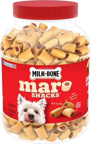 Vista 2 de Milk-Bone Paquete de golosinas para perros: 40 onzas Marosnacks, recipiente de 25 onzas de carne de res suave y masticable y filete mignon