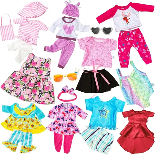 Vista 2 de BDDOLL 23 piezas de ropa y accesorios de muñeca de 18 pulgadas para vestido de muñeca de 18 pulgadas con muñecas de nuestra generación, incluyendo