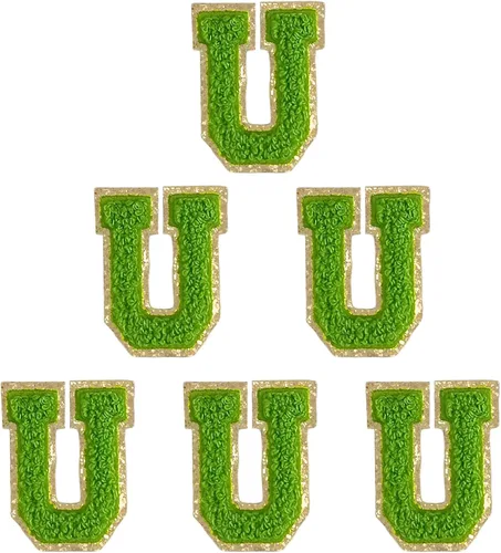 Vista 61 de 6 piezas de parches de letras de chenilla autoadhesivas, parches de letras preppy de 2 pulgadas para bolsos, ropa y sombreros, grandes pegatinas