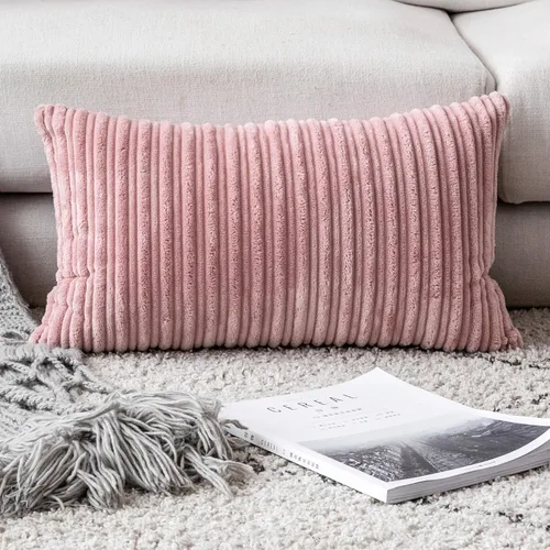 Vista 31 de UGASA - Juego de 2 fundas de almohada de terciopelo a rayas, funda decorativa para cojín con cremallera oculta para el hogar, sofá, dormitorio