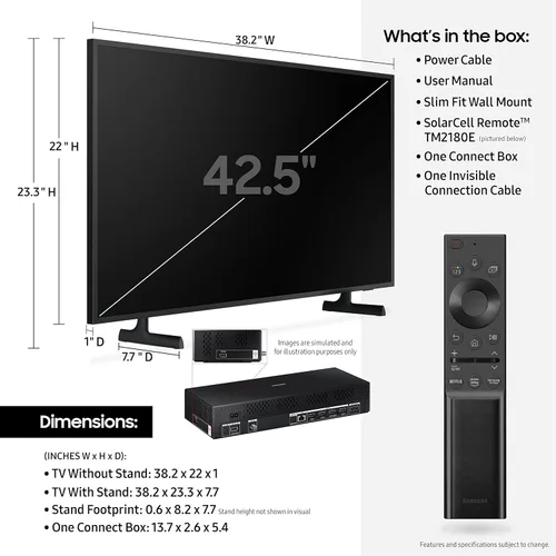 Vista 3 de SAMSUNG - Smart TV 4K Quantum HDR serie Class Frame de 43 pulgadas con Alexa incorporado (modelo QN43LS03AAFXZA 2021)