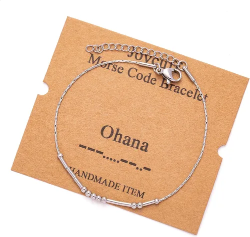 Vista 47 de JoycuFF Pulseras inspiradoras de código morse para mujeres, cuentas de plata, joyería con mantra de motivación, regalos para ella