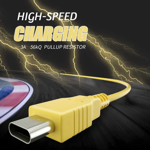 Vista 5 de HEATFUN Cable de carga USB C amarillo para Switch, MacBook, Pixel C, LG Nexus 5X G5, Nexus 6PP9 Plus, One Plus 2, Sony XZ y más, carga rápida