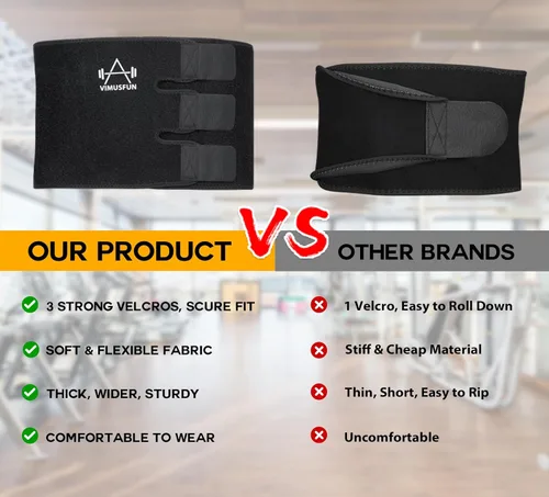 Vista 3 de VIMUSFUN Waist Trimmer Belt Men Sweat Band Stomach Wrap, Waist Trainer for Women Workout