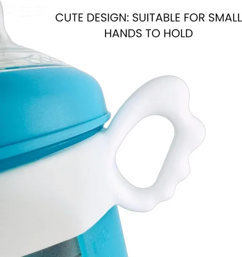 Vista 3 de Paquete de 4 asas de botella compatibles con botellas Boon Nursh reutilizables de silicona, bonito diseño de alas, soporte de botella de silicona