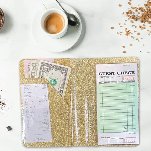 Vista 5 de Libro de cheques de invitados de 1 parte, bloc de cheques de invitados sin carbono verde y blanco (1 parte sin carbono)