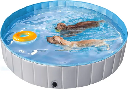 Yaheetech Piscina plegable para perros de plástico duro, piscina portátil para mascotas, piscina para perros pequeños, medianos y grandes, 79 x 12