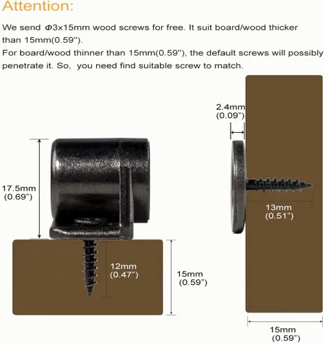 Vista 3 de Juego de 2 cierres magnéticos para puerta de gabinete con imán de neodimio, cierre magnético para gabinete, herrajes con cierre magnético