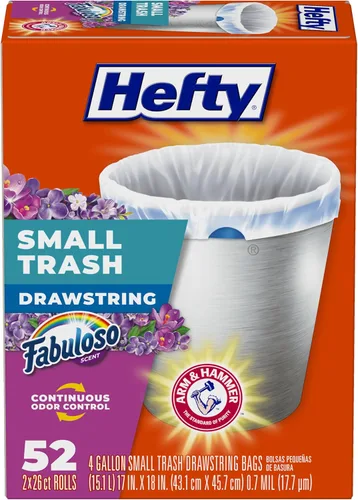 Vista 11 de Hefty - Bolsas pequeñas de basura, aroma Fabuloso, 4 galones, 34