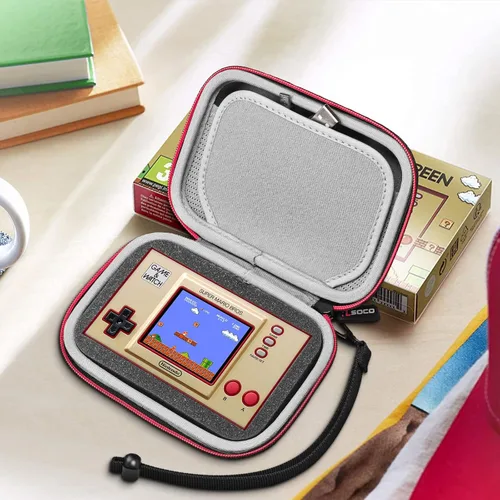 Vista 7 de RLSOCO Estuche rígido para Nintendo Game & Watch Super Mario BrosThe Legend of Zelda (cremallera roja - funda de transporte 1 pieza solamente)
