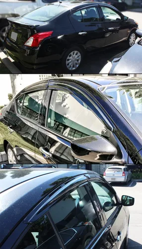 Vista 3 de JDM - Parasol de ventilación para ventana, estilo 3D, compatible con Nissan Versa 4 puertas Sedan 2012-2019