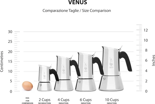 Vista 6 de Bialetti - Nueva cafetera Venus Induction, apta para todo tipo de placas, acero 18/10, 4 tazas (5.7 onzas), aluminio, cobre