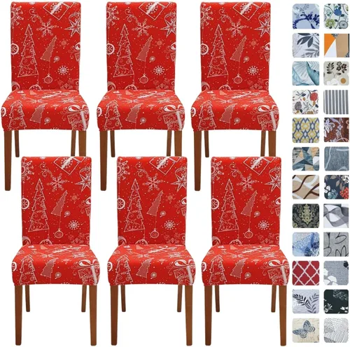 Vista 86 de SPRINGRICO Juego de 4 fundas para sillas de comedor, fundas elásticas para sillas de comedor, de elastano lavables, fundas para sillas Parsons