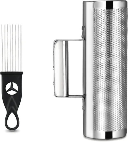 Soulmate Instrumento de Güiro de Acero Inoxidable Güiro de Metal Profesional de 20.3 x 7.6 cm con Raspador, Acompañamiento de Banda Martillo de
