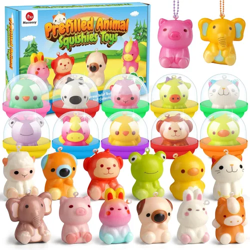 Mocoosy Paquete de 24 Artículos de Fiesta para Niños Juguetes Blanditos, Rellenos de Bolsas de Regalos de Cumpleaños a Granel Juguetes Fidget