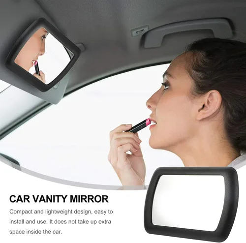 Vista 5 de Espejo para visera parasol con clip, de tocador, insumos automotrices, 4.3 pulgadas x 2.7 pulgadas, 1 unidad, negro