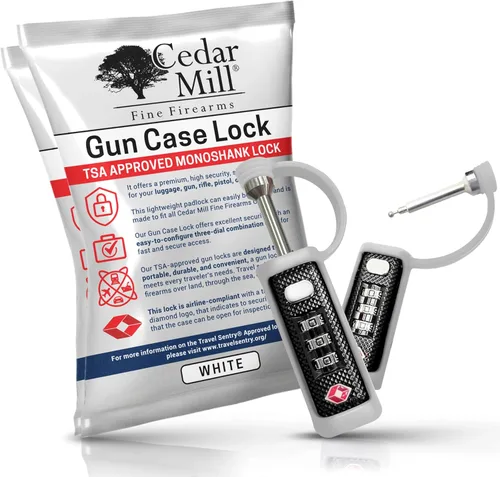 Vista 15 de TSA Approved Tactical Gun Case Lock - Protective Rubber Sleeve & Cut-Resistant MonoShaft - Secure Single Shaft Padlock for Guns Luggage Rifles