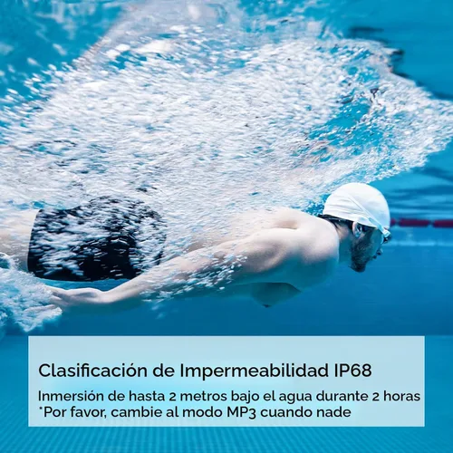 Vista 2 de Auriculares de Conducción Ósea mojawa Run Plus, Auriculares Bluetooth de Oreja Abierta, Reproductor MP3 de 32GB, Auriculares para Natación