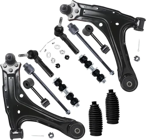 Vista 90 de Detroit Axle – 12 brazos de control superiores e inferiores delanteros con rótulas, barras de unión exteriores e interiores con topes, barras