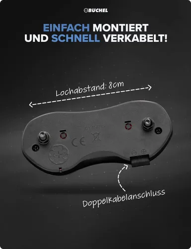 Vista 4 de Büchel Piccadilly 50122022 - Luz trasera para bicicleta, LED, color negro