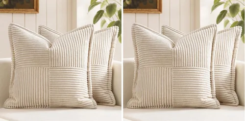 Vista 37 de MIULEE Juego de 2 fundas de almohada decorativas para sofá, cama y sala de estar, 20 x 20 pulgadas, beige, acento bohemio, cojines de estilo tirada