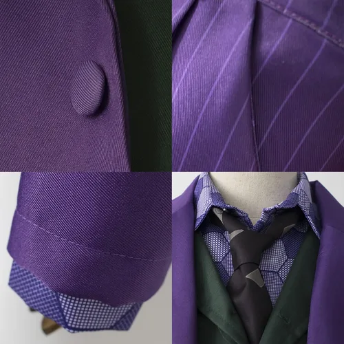 Vista 5 de Joker - Disfraz de caballero para cosplay, camisa y chaleco, traje completo para adultos