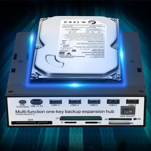 Vista 2 de Unidad de disco duro externa SATA USB 3.0 a 2.5" y 3.5" sin herramientas para estación de acoplamiento HDD, compatible con función de copia