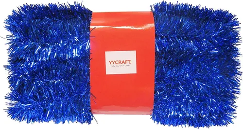Vista 12 de YYCRAFT Guirnalda de Navidad clásica de oropel de papel de aluminio grueso de 10 yardas (30 pies), color dorado