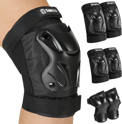 Vista 14 de Tanden Equipo de Protección para Patinaje Rodilleras y Coderas Protectores de Muñeca para Patinaje sobre Ruedas Monopatín, Almohadillas de Patinaje
